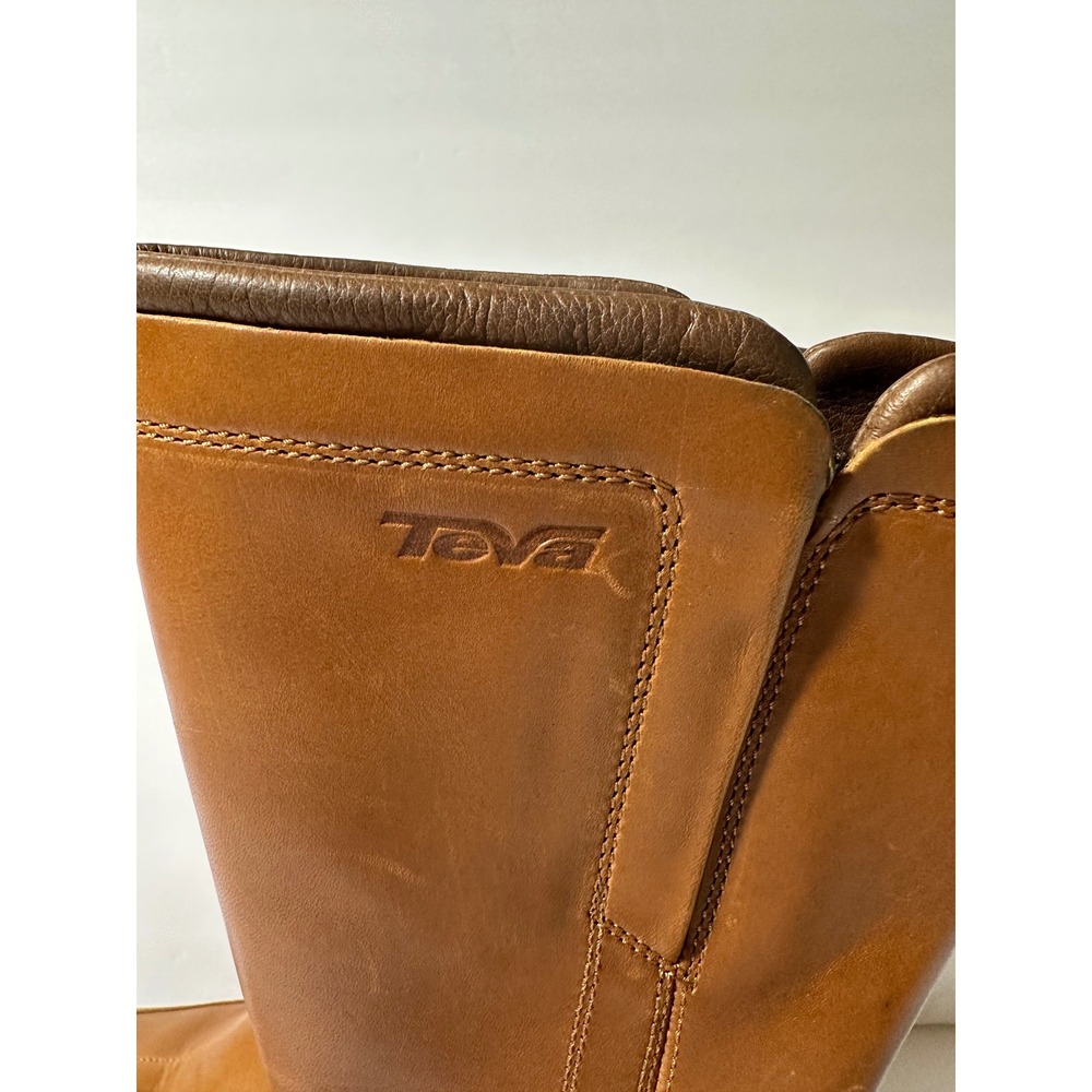 Teva Capistrano Cigar Waterproof Leather Side Zip Boots Womens Size 6.5 Brown - Picture 8 of 13